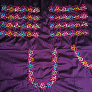 Embroidery work half pattu cloth